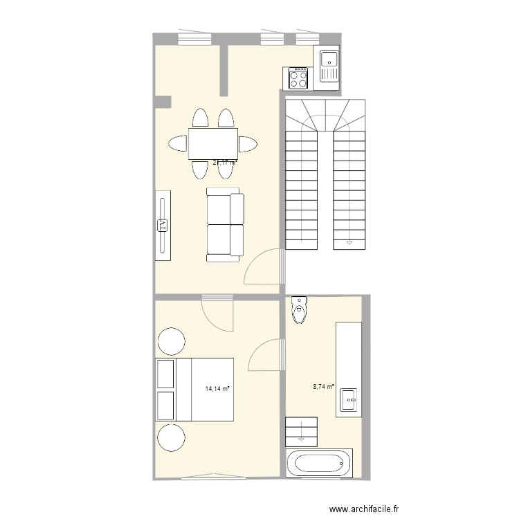 Neuray 1er étage v2. Plan de 0 pièce et 0 m2