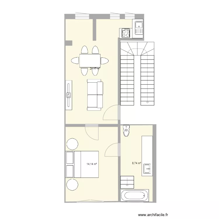 Neuray 1er &eacute;tage v2. Plan de 