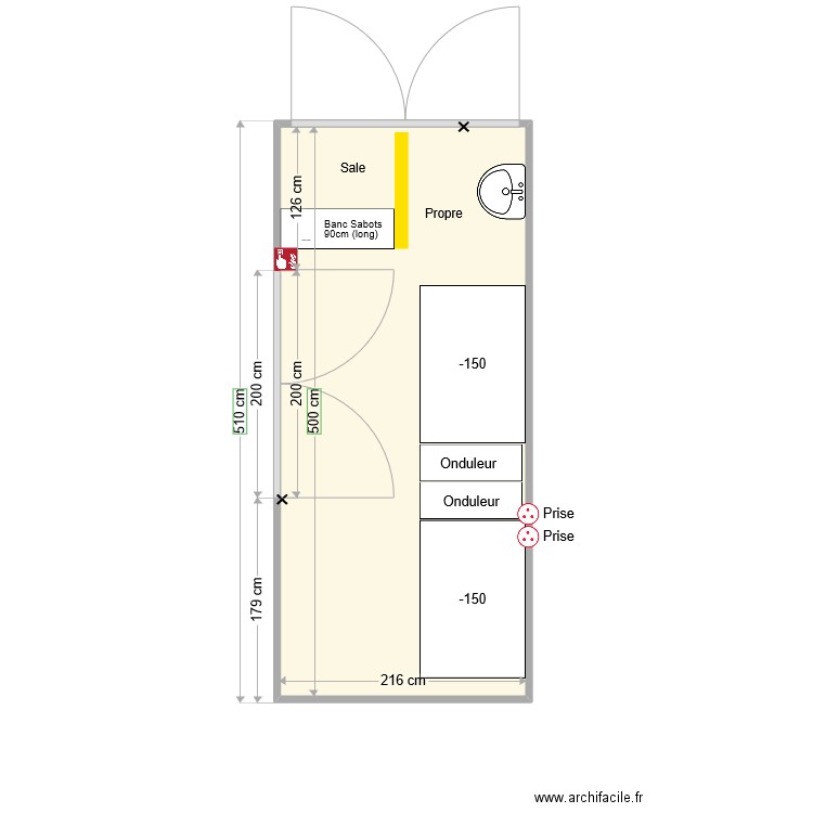 SAS 107_ Viro JVA. Plan de 1 pièce et 11 m2