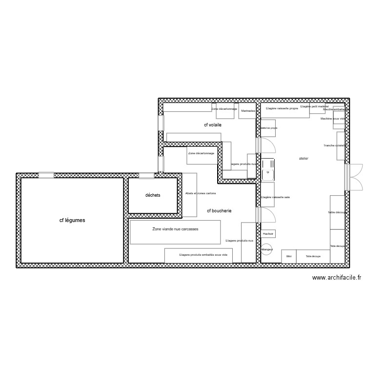 Atelier Villenave Grande boucherie. Plan de 5 pièces et 112 m2