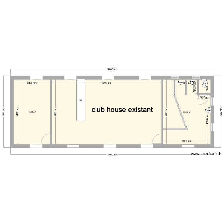 club house  existant. Plan de 0 pièce et 0 m2
