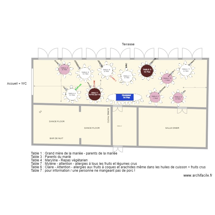 CIRCULATION SALLE CAROLINE ET ANTOINE 070924 V3. Plan de 0 pièce et 0 m2