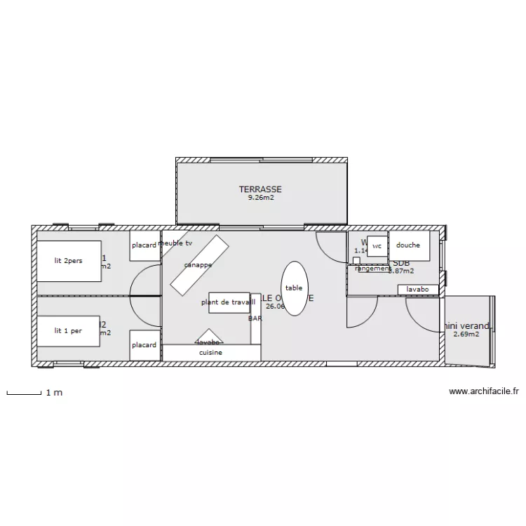 petite maisonette. Plan de petite maisonette. Plan de