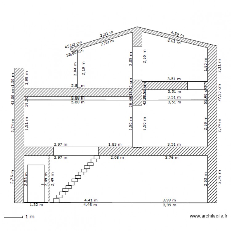 Coupe. Plan de 0 pièce et 0 m2