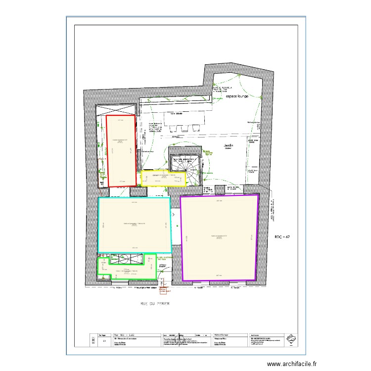 Plan Sté FAGARD. Plan de 5 pièces et 53 m2