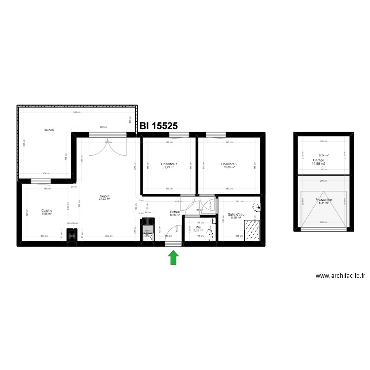 BI 15525. Plan de 0 pièce et 0 m2