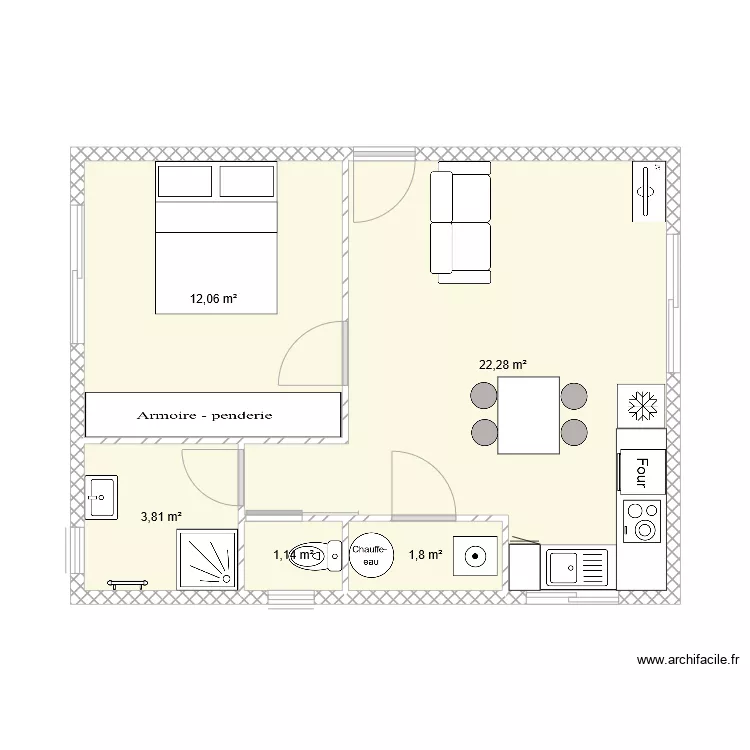 Maison bois. Plan de 