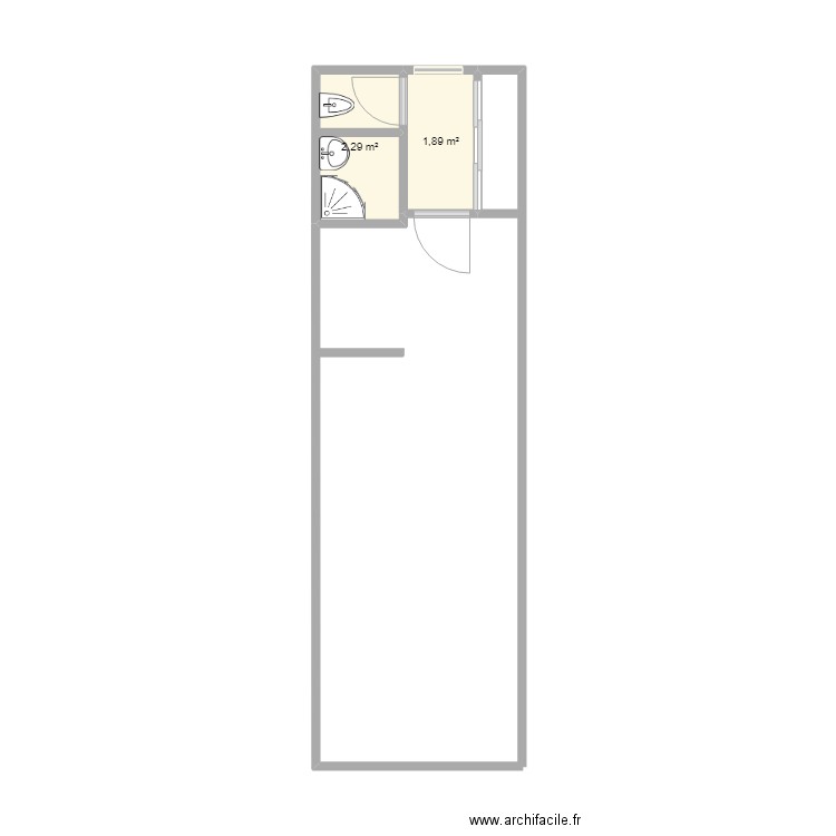 appartement. Plan de 2 pièces et 4 m2