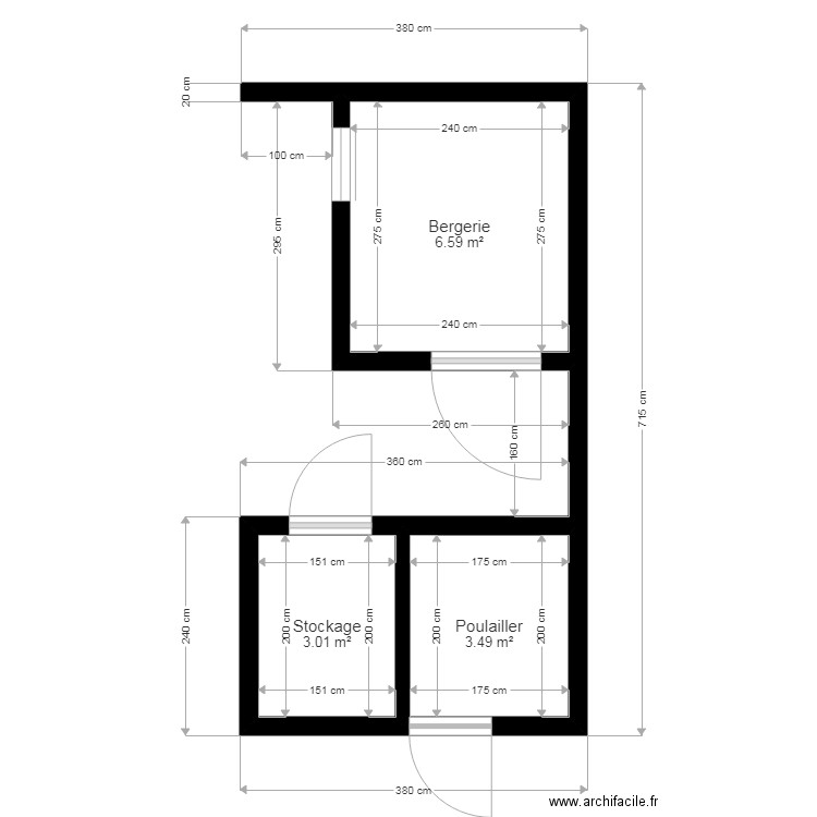 bergerie. Plan de 0 pièce et 0 m2