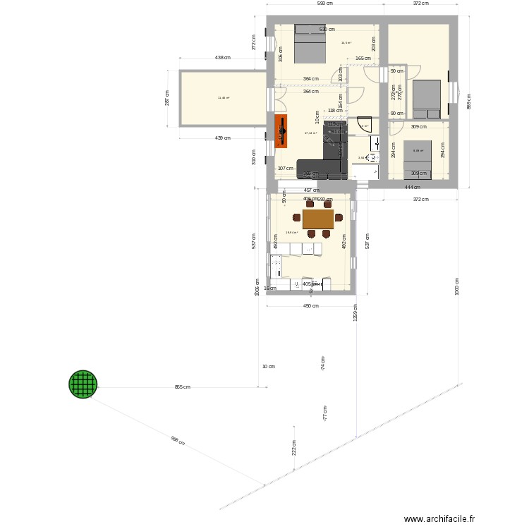  agrandissement 20m2. Plan de 0 pièce et 0 m2