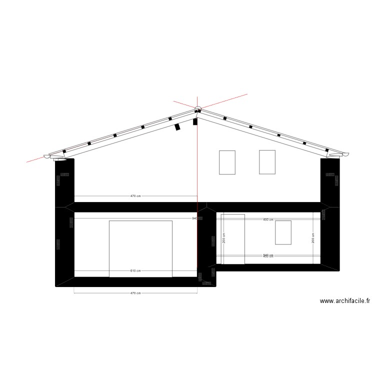 PIGNON EST FINAL 5. Plan de 1 pièce et 8 m2