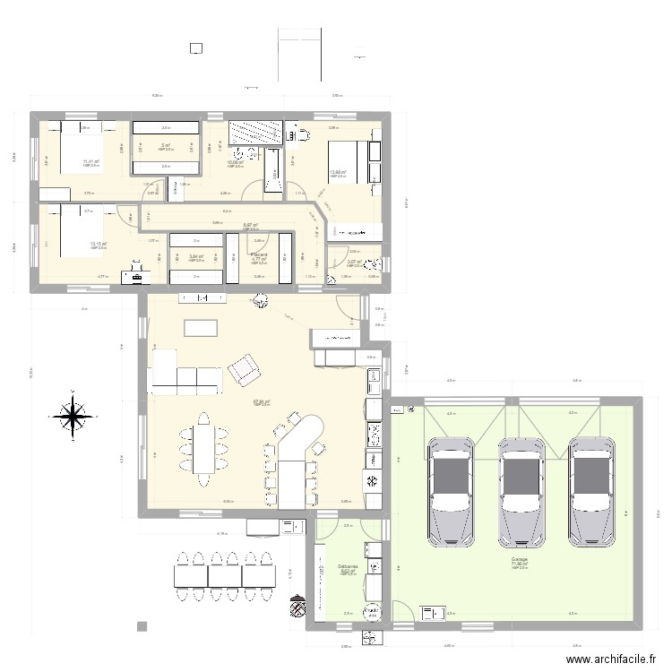 maison thibaut 3. Plan de 12 pièces et 224 m2