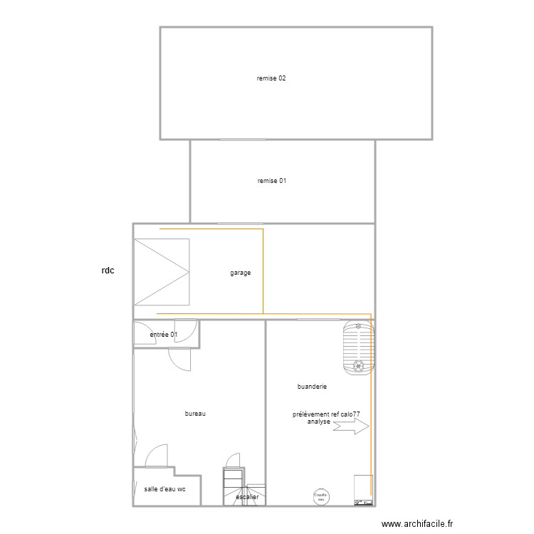 baisez am rdc. Plan de 0 pièce et 0 m2