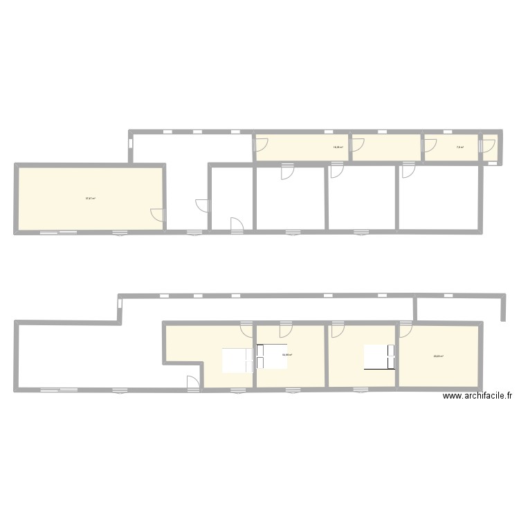 Aviron. Plan de 5 pièces et 139 m2