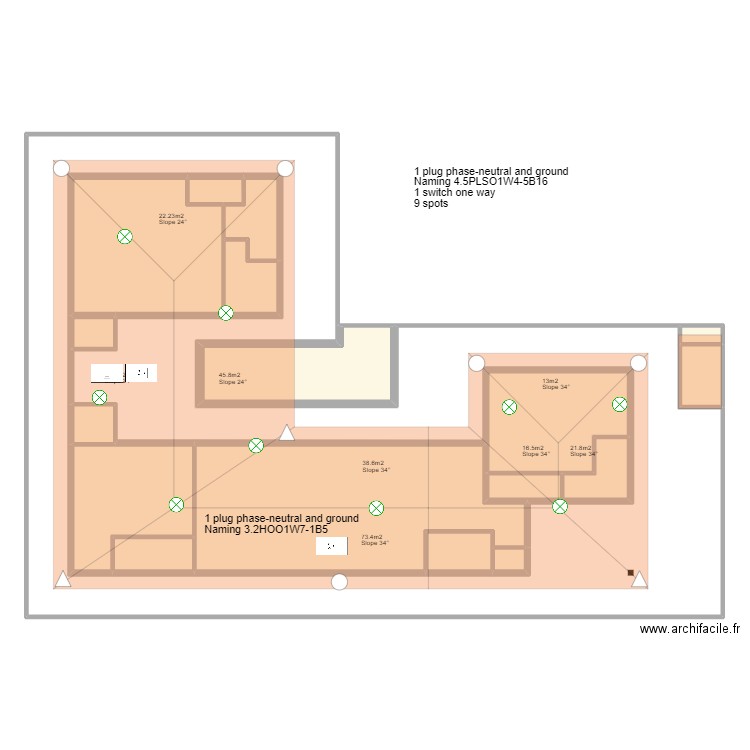 hotte cuisine et eclairage grenier rev0. Plan de 18 pièces et 494 m2