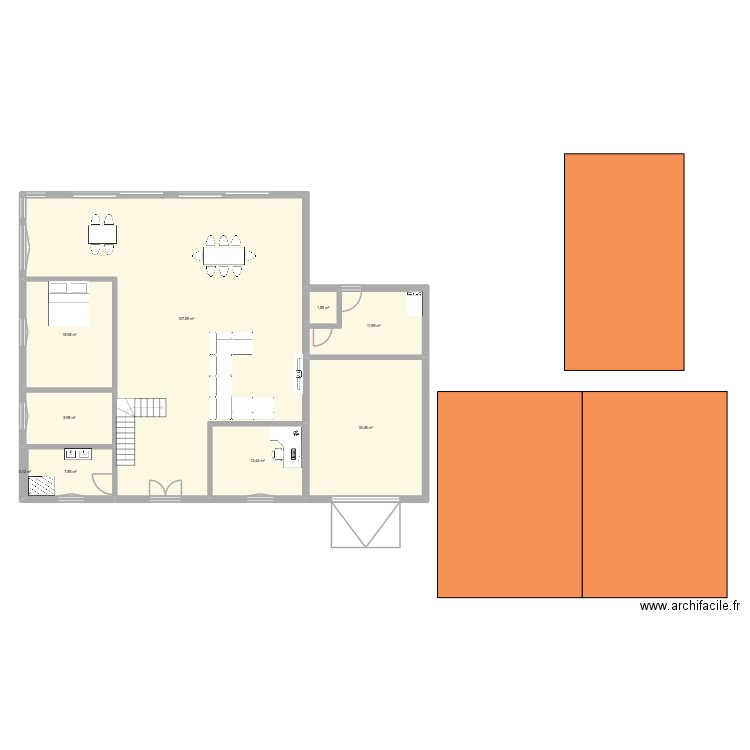 1er. Plan de 9 pièces et 199 m2