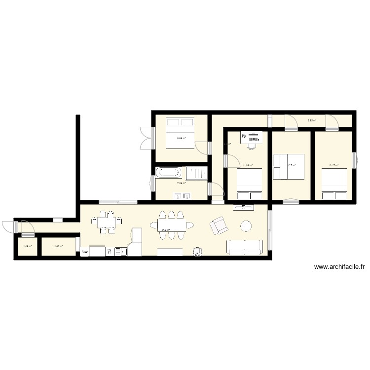 extension. Plan de 0 pièce et 0 m2