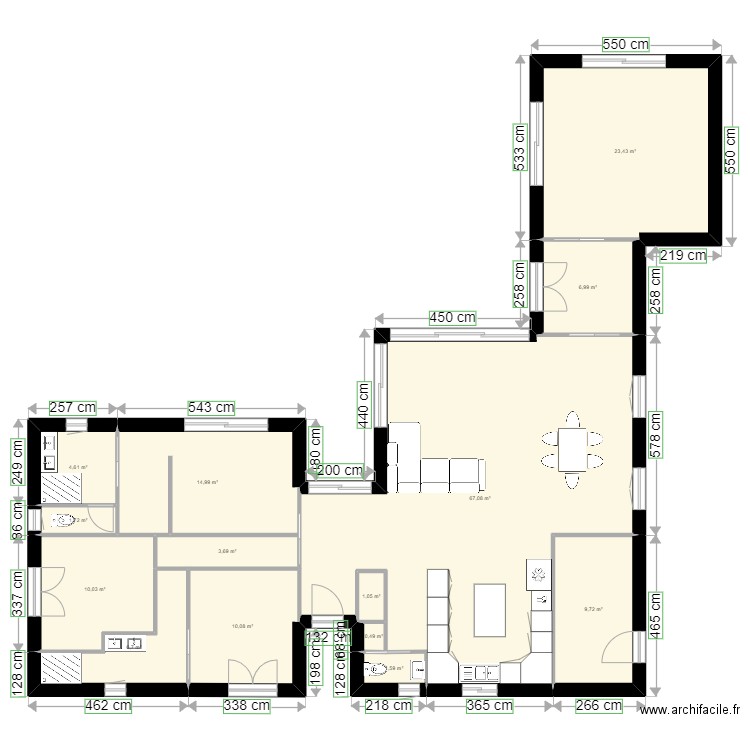 futur maison. Plan de 14 pièces et 162 m2