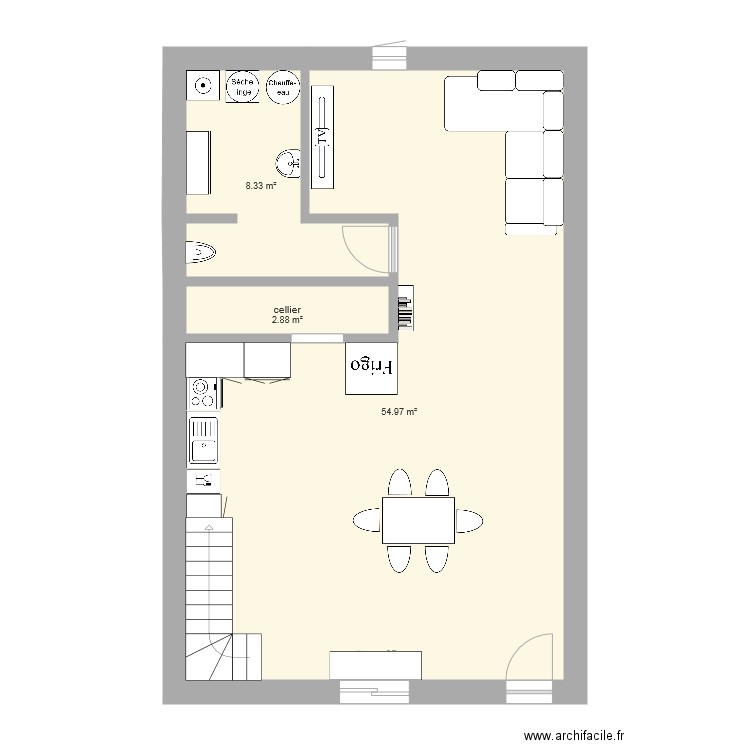 Travée 1 niv 1 autre xemple. Plan de 0 pièce et 0 m2