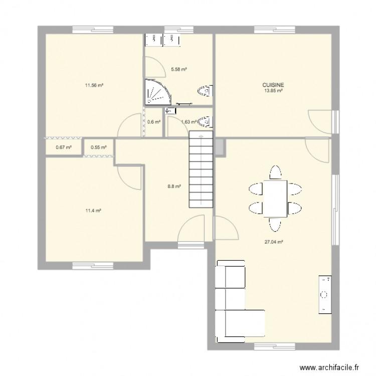 1 ETAGE 124 M2 4 CH. Plan de 0 pièce et 0 m2