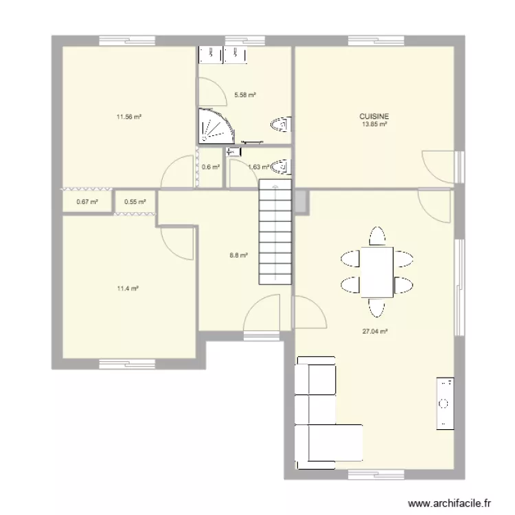 1 ETAGE 124 M2 4 CH. Plan de 