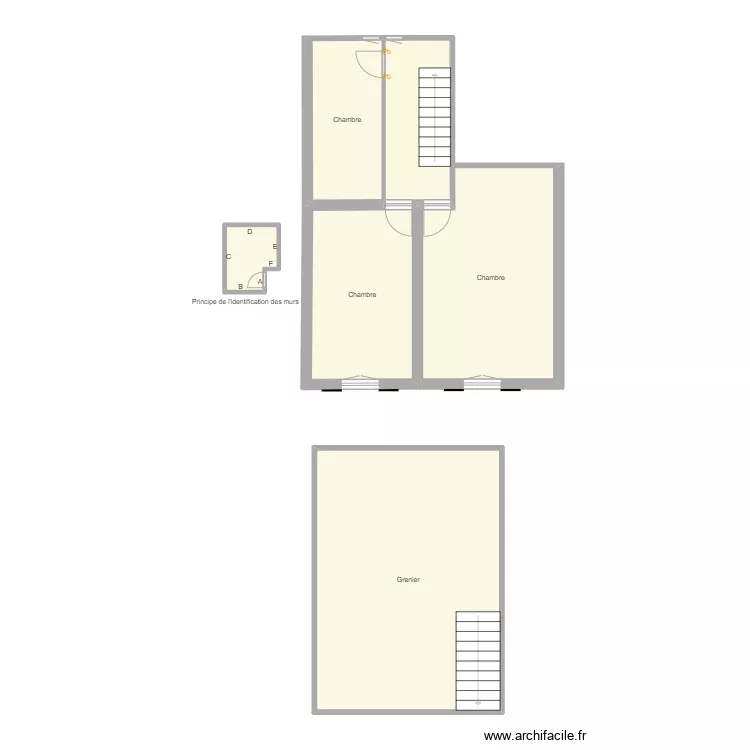 Croquis VOUAUX Etage. Plan de 