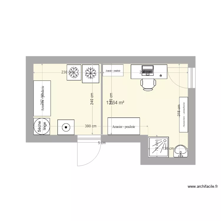 Garage Bureau. Plan de 