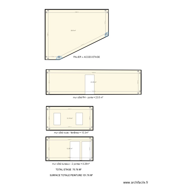 métrés mairie étage. Plan de 0 pièce et 0 m2