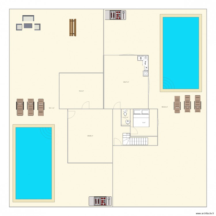 Maison djerba 1. Plan de 8 pièces et 479 m2