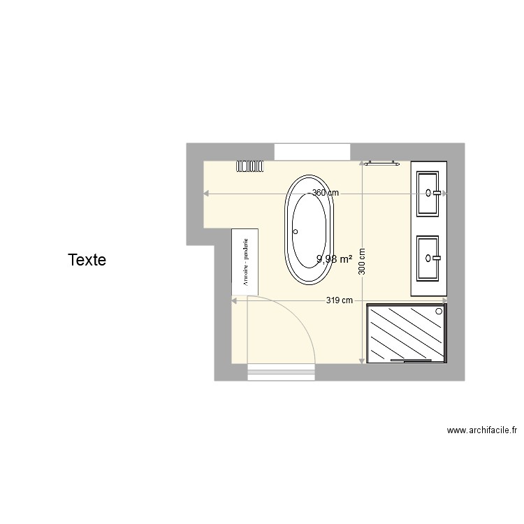 sdb morgane. Plan de 0 pièce et 0 m2