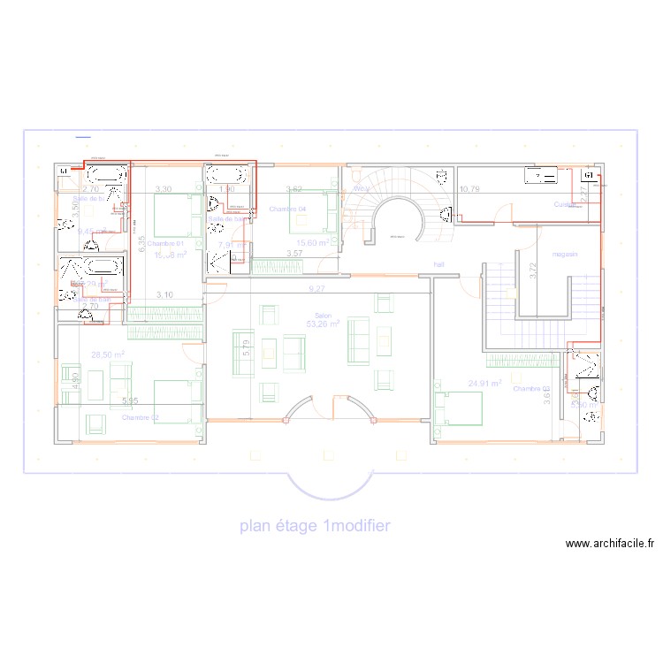 Eau chaude Etage1. Plan de 0 pièce et 0 m2