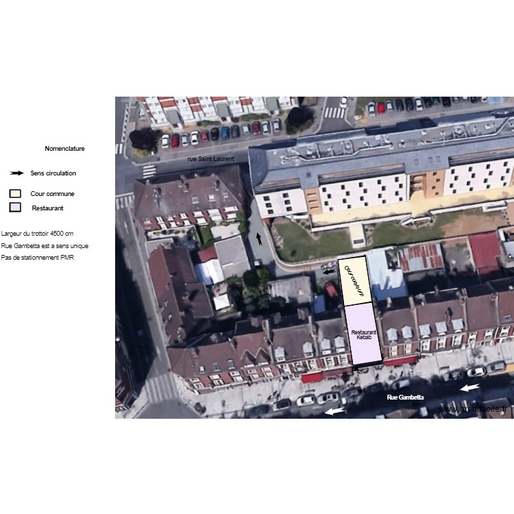 plan de lasse kebab Beauvais. Plan de 4 pièces et 403 m2