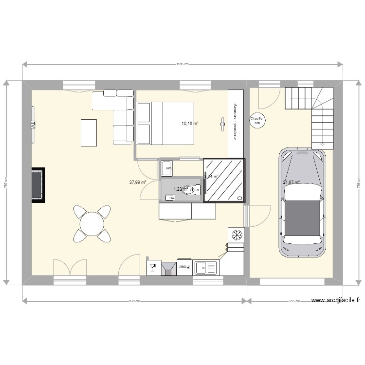 maison yann plan coté. Plan de 5 pièces et 91 m2