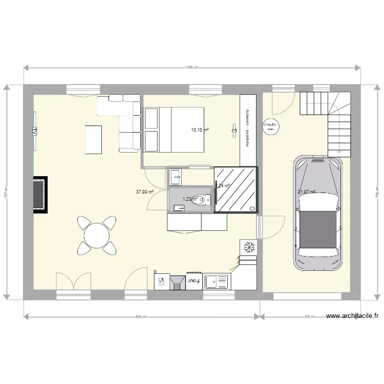 maison yann plan cot&eacute;. Plan de 