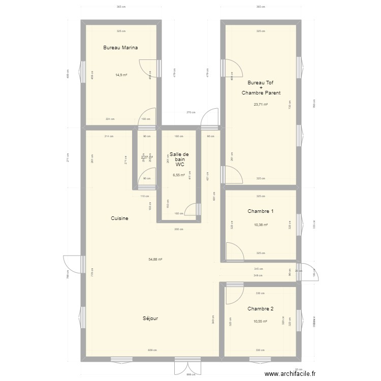 6 impasse des capucines (futur). Plan de 7 pièces et 123 m2