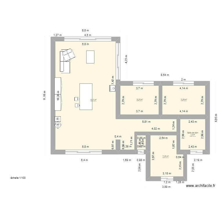 2023 07 17 permis 2 stella 14 . Plan de 6 pièces et 112 m2