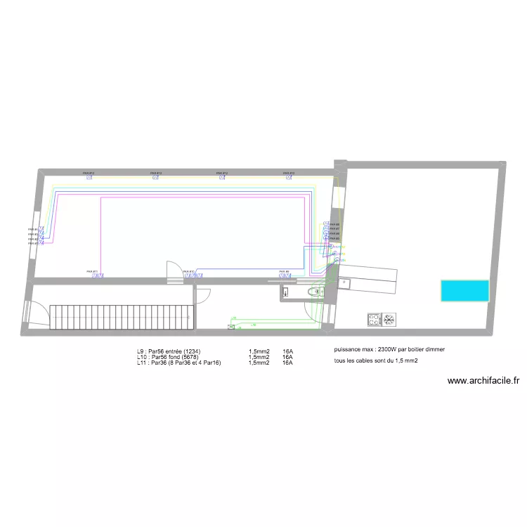 La Laverie Marseille prises &eacute;lectriques PAR. Plan de 