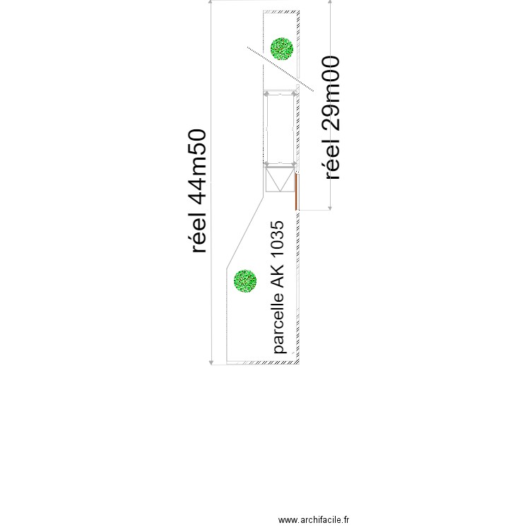 parcelle  garage geoffroy apres travaux. Plan de 2 pièces et 96 m2