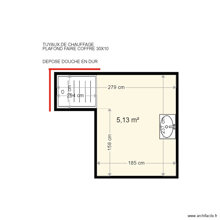 MARTIN DORIANE . Plan de 1 pièce et 5 m2