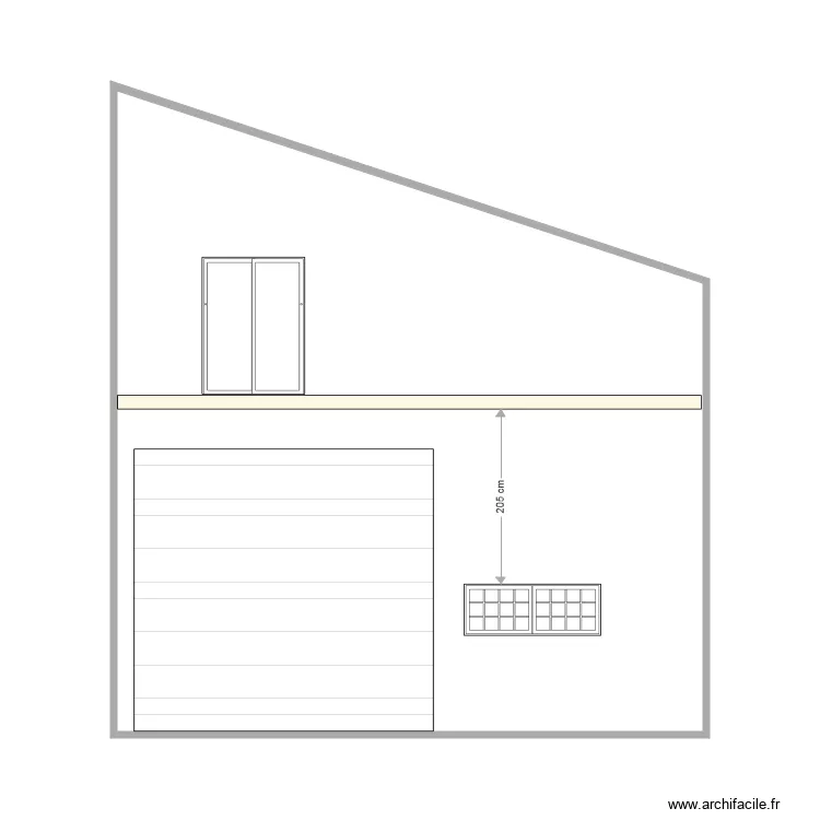 Facade est BATIMENT actuel. Plan de 