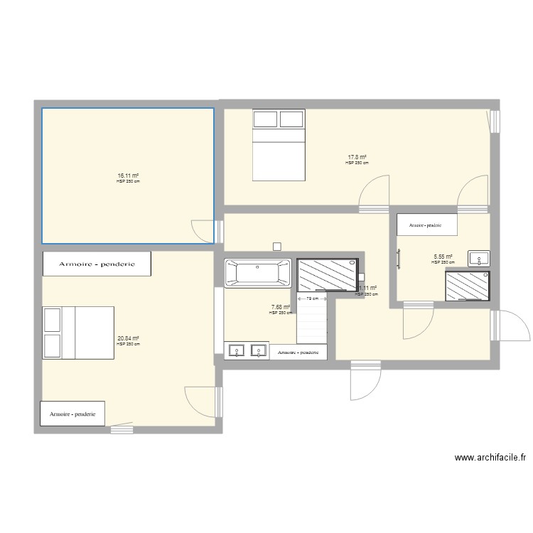 chambre ouais sdb. Plan de 0 pièce et 0 m2