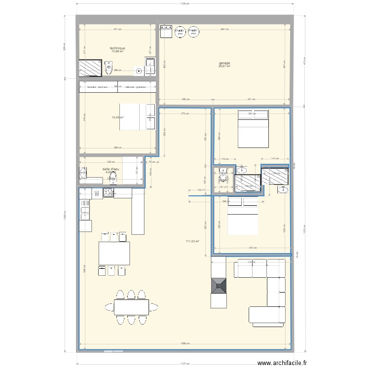 Maison 2. Plan de 6 pièces et 178 m2