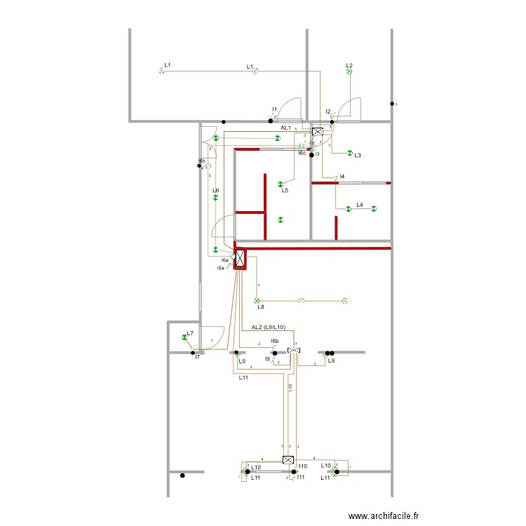 carlos lumiere final. Plan de 6 pièces et 15 m2