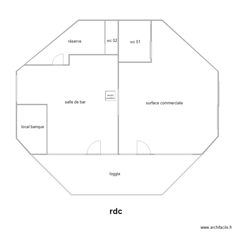 barreau pizza. Plan de 0 pièce et 0 m2