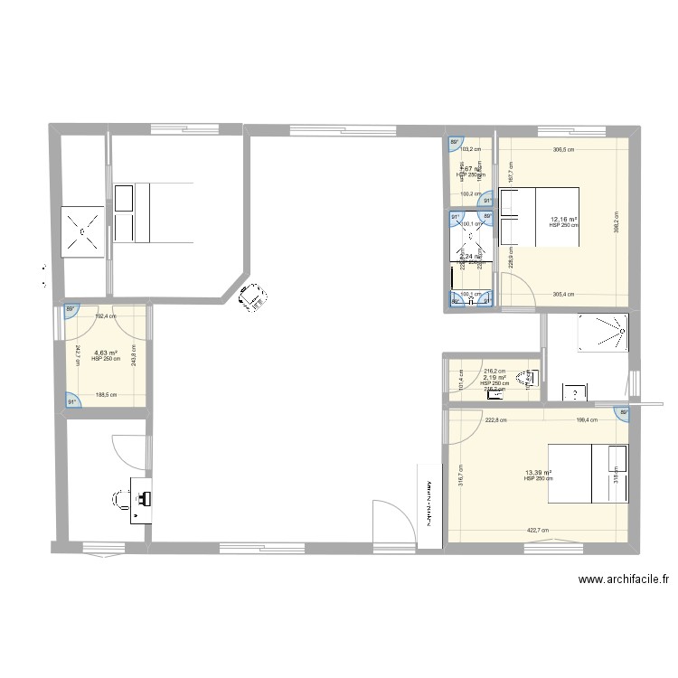 Maison sans couloir lionel. Plan de 0 pièce et 0 m2