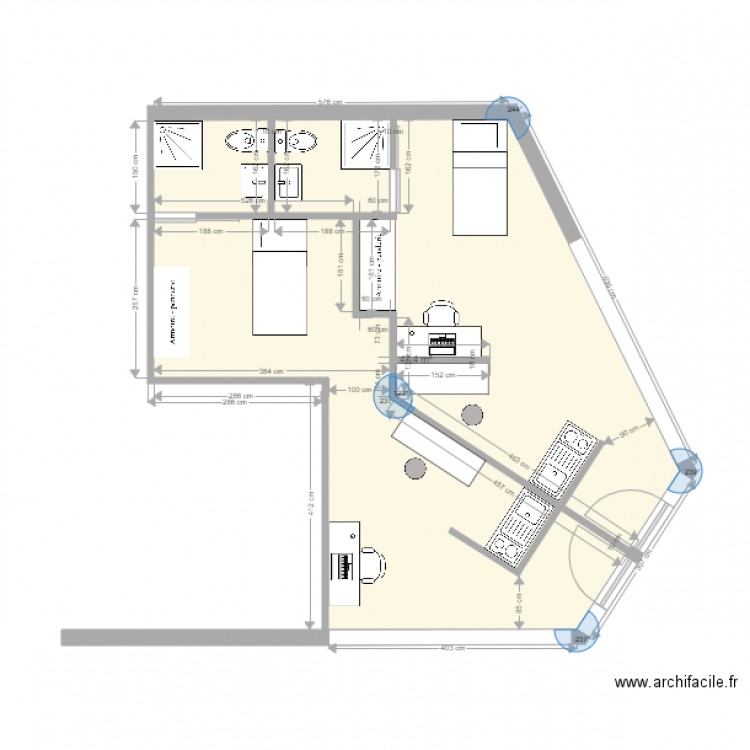 Chambres dans pharmacie individuelles. Plan de 0 pièce et 0 m2