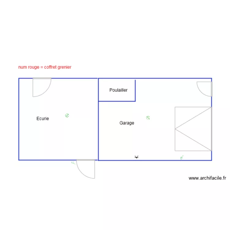 Ecurie et Garage. Plan de 