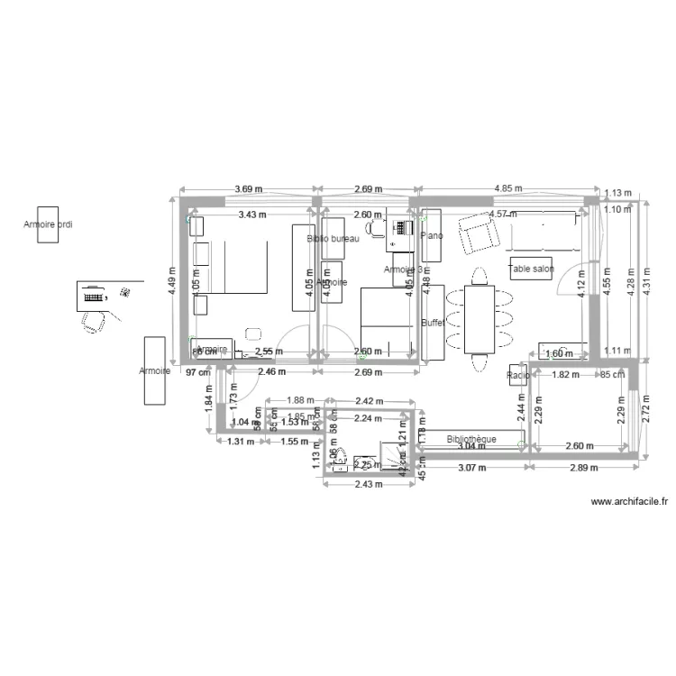 cotes murs. Plan de cotes murs. Plan de