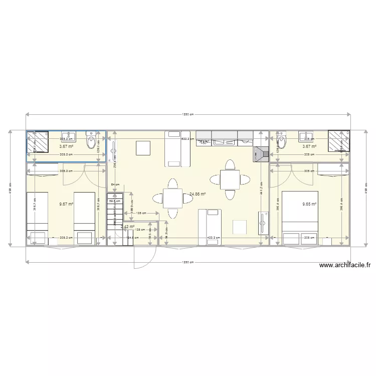 MON MODELE APPARTEMENT 56M2 SUR 2 NIVEAUX. Plan de MON MODELE APPARTEMENT 56M2 SUR 2 NIVEAUX. Plan de