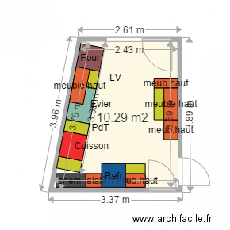 Cuisine. Plan de 0 pièce et 0 m2